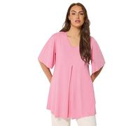 Yours Women's Pleat Front Top in Light Pink | Size: 26-28 Yours Light Pink 26-28