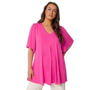 Yours Curve Pink Pleat Front Top - Women's - Plus Size Curve