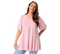 Yours Curve Pink Pleated Front Swing Top - Women's - Plus Size Curve