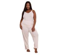 Yours Curve Pink Pointelle Wide Leg Pyjama Set - Women's - Plus Size Curve