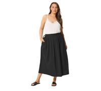 Yours Curve Poplin Midi Skirt - Women's - Plus Size Curve Black