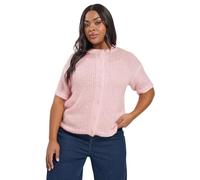 Yours Curve Pink Short Sleeve Soft Touch Cardigan - Women's - Plus Size Curve