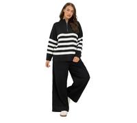 Yours Curve & Pink Stripe Funnel Neck Jumper - Women's - Plus Size Curve