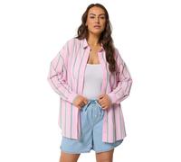 Yours Curve Pink Stripe Linen Shirt - Women's - Plus Size Curve