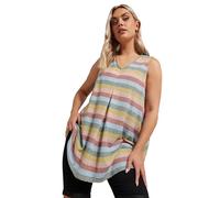 Yours Curve Pink Stripe Print Pleat Front Vest Top - Women's - Plus Size Curve