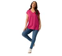 Yours Curve Pink V-Neck Basic T-Shirt - Women's - Plus Size Curve