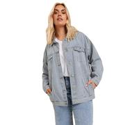 Yours Curve Pinstripe Oversized Denim Jacket - Women's - Plus Size Curve