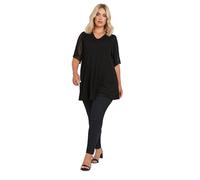 Yours Curve Pleat Front Angel Sleeve Top - Women's - Plus Size Curve Black