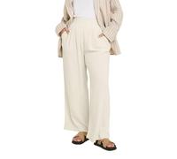 Yours Curve Pleat Front Linen Trousers - Women's - Plus Size Curve