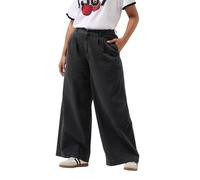 Yours Curve Pleated Wide Leg Jeans - Women's - Plus Size Curve Black