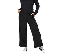 Yours Women's Pleated Wide Leg Trousers in Black | Size: 34/36
