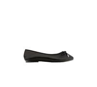 Yours Curve Plus Size - Slip On Ballet Flat Round Toe Ballerina Pumps Lightweight Bow in Wide E Fit & Extra Wide Eee Fit - Women's Black 8E