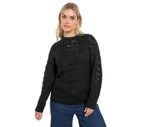 Yours Women's Pointelle Detail Knitted Jumper in Black | Size: 14-16 Yours Black 14-16
