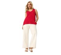 Yours Women's Pointelle Knitted Vest Top in Red | Size: 22-24 Yours Red 22-24
