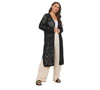Yours Curve Pointelle Maxi Cardigan - Women's - Plus Size Curve Black