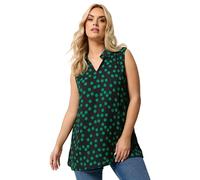 Yours Curve Polka Dot Collared Top - Women's - Plus Size Curve Black