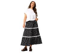 Yours Curve Polka Dot Contrast Swirl Maxi Skirt - Women's - Plus Size Curve