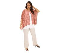 Yours Curve Polka Dot Double Layer Top - Women's - Plus Size Curve