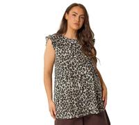 Yours Curve Polka Dot Frill Sleeve Vest Top - Women's - Plus Size Curve