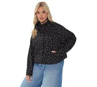 Yours Curve Polka Dot Funnel Neck Bomber Jacket - Women's - Plus Size Curve