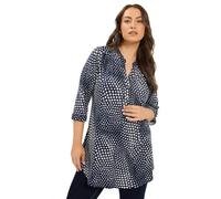 Yours Curve Blue Polka Dot Half Placket Shirt - Women's - Plus Size Curve