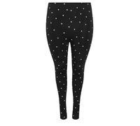 Yours Women's Polka Dot Leggings in Black | Size: 30-32 Yours Black 30-32