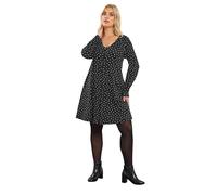 Yours Curve Polka Dot Pleat Front Dress - Women's - Plus Size Curve Black