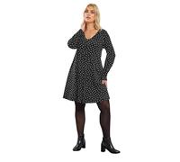 Yours Curve Polka Dot Pleat Front Dress - Women's - Plus Size Curve Black