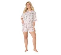 Yours Women's Polka Dot Pyjama Shorts in Light Pink | Size: 26/28