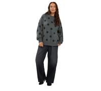 Yours Women's Polka Dot Sweatshirt in Grey | Size: 30/32