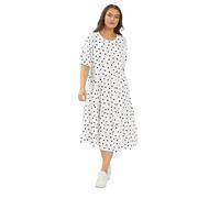 Yours Curve Polka Dot Tiered Maxi Dress - Women's - Plus Size Curve White