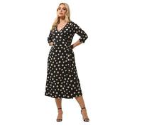 Yours Curve Polka Dot Wrap Dress - Women's - Plus Size Curve Black