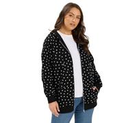 Yours Women's Polka Dot Zip Through Hoodie in Black | Size: 26-28 Yours Black 26-28