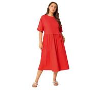Yours Curve Poplin T-Shirt Midi Dress - Women's - Plus Size Curve Orange