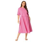 Yours Curve Poplin T-Shirt Midi Dress - Women's - Plus Size Curve Pink
