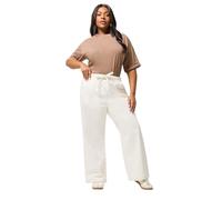 Yours Curve Pull On Wide Leg Jeans - Women's - Plus Size Curve Cream