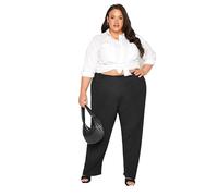 Yours Curve Pull On Wide Leg Stretch Trousers - Women's - Plus Size Curve Black