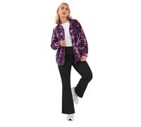 Yours Curve Purple Abstract Fleece Jacket - Women's - Plus Size Curve
