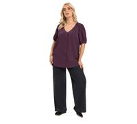 Yours Curve Purple Button Textured Blouse - Women's - Plus Size Curve