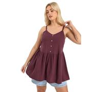 Yours Women's Cheesecloth Sleeveless Top in Plum | Size: 18 Yours Plum 18