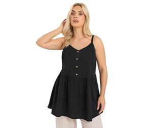 Yours Curve Purple Cheesecloth Sleeveless Top - Women's - Plus Size Curve