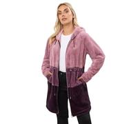 Yours Curve & Purple Colour Block Fleece Jacket - Women's - Plus Size Curve