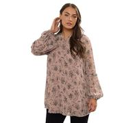 Yours Curve Purple Floral Pleated Blouse - Women's - Plus Size Curve