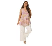 Yours Curve Purple Patchwork Ribbed Vest Top - Women's - Plus Size Curve
