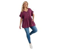 Yours Curve Purple Pe Button Top - Women's - Plus Size Curve