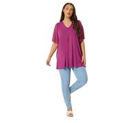 Yours Curve Purple Pleat Front Top - Women's - Plus Size Curve