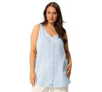 Yours Curve Purple Stripe Button Vest Top - Women's - Plus Size Curve