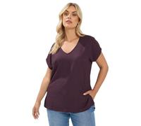 Yours Curve Purple Textured T-Shirt - Women's - Plus Size Curve
