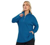 Yours Women's Quarter Zip Jumper in Blue | Size: 22-24 Yours Blue 22-24
