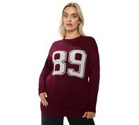 Yours Curve Red '89' Slogan Knitted Jumper - Women's - Plus Size Curve